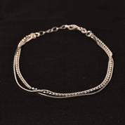 Silver Triple Fancy Anklet (Single Piece)