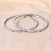 Silver Diamond Studed Bangle