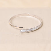 Silver Free Size Diamond Kada