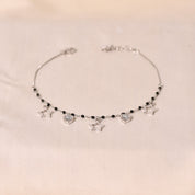 Silver Star & Heart Charm Mangalsutra Bracelet