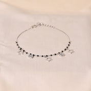 Silver Star & Heart Charm Mangalsutra Bracelet
