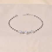 Silver Zircon Heart Mangalsutra Bracelet