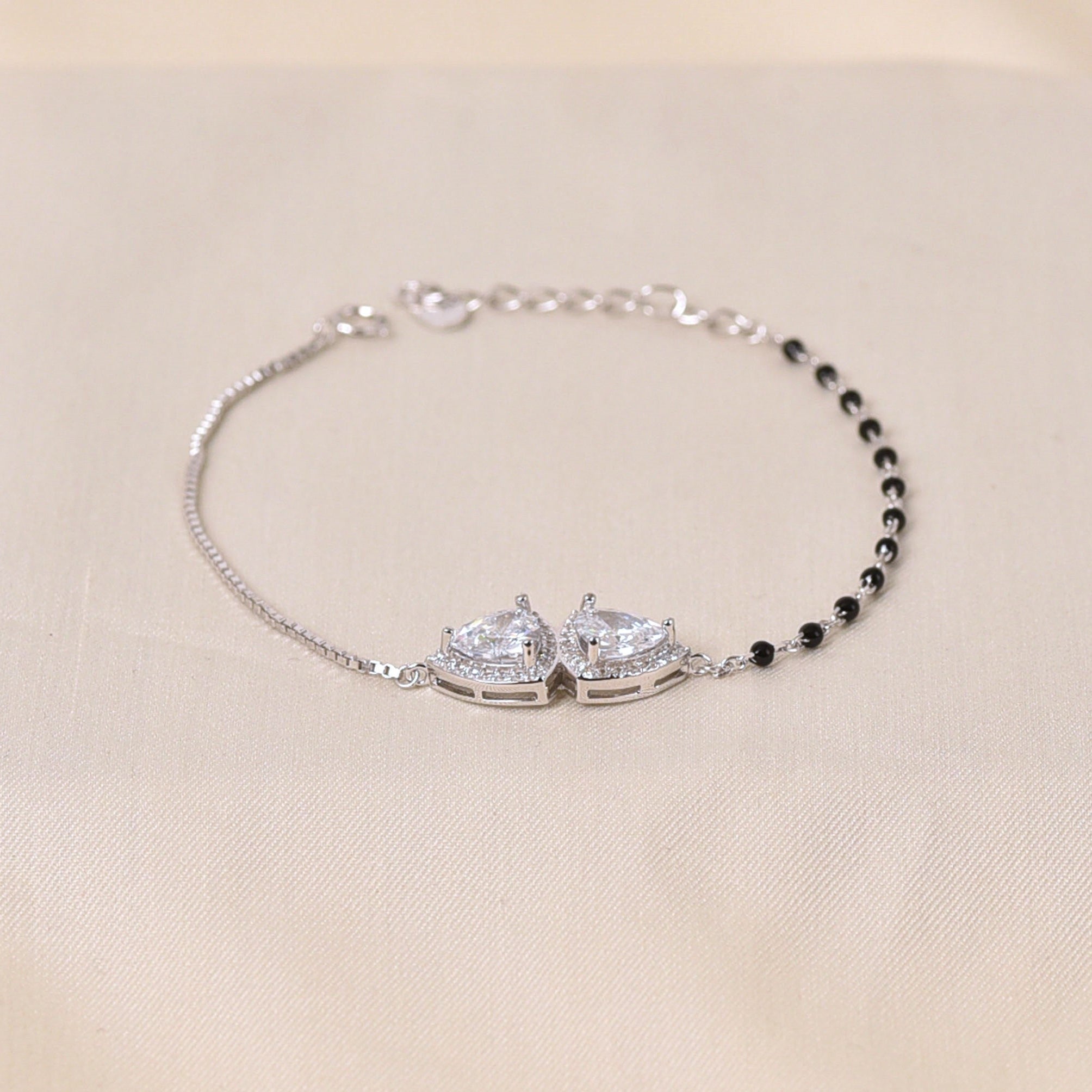 Silver HalfnHalf Mangalsutra Bracelet