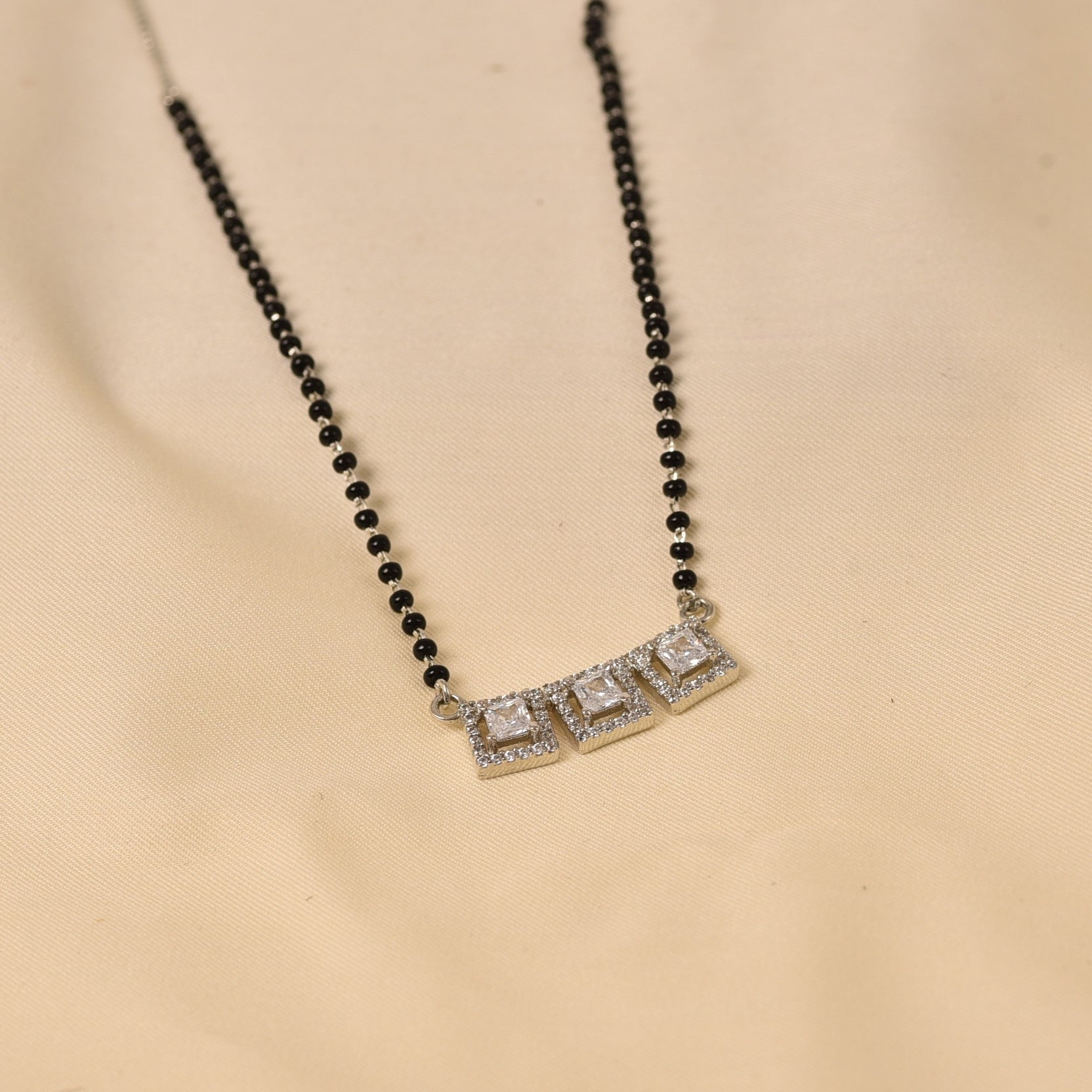 Princess Cut Beaded Mangalsutra