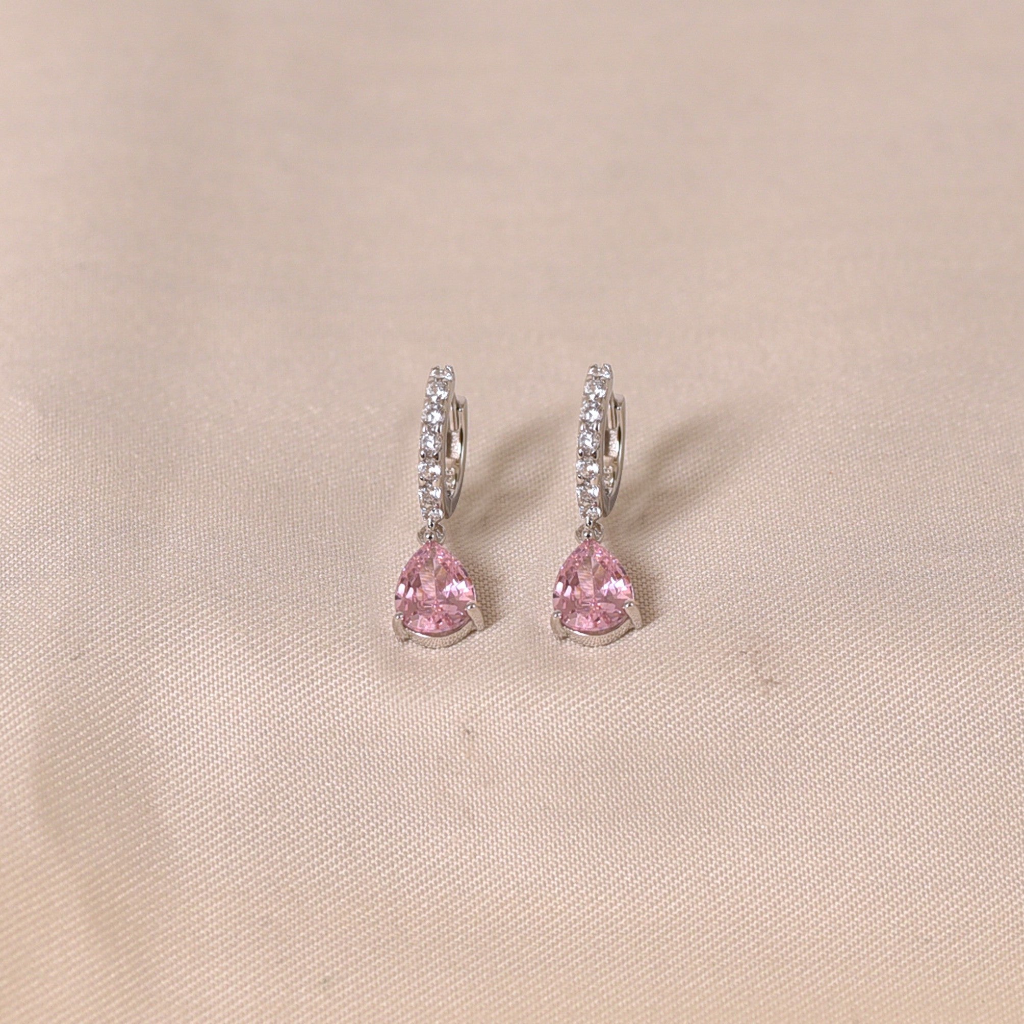 Simple Drop Hoops - Pink