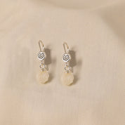 White Rose Earrings