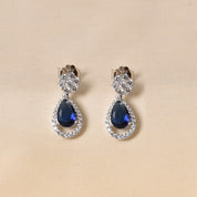 Macro Drop Earrings - Dark Blue