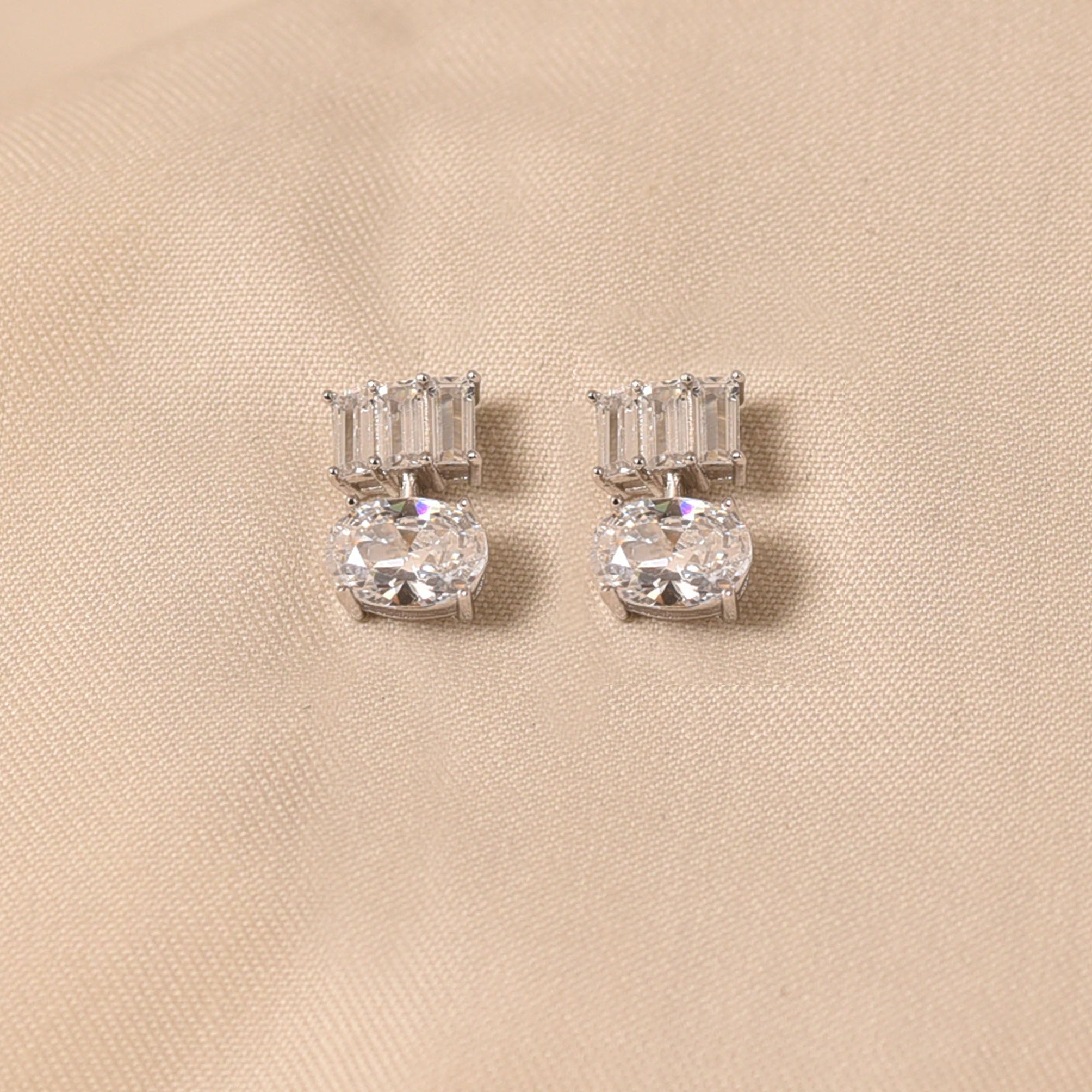 Stand in Oval Earrings