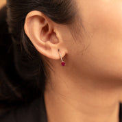 Drop Hook Earrings - Dark Pink