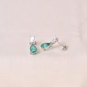 Silver Drip Earring -Turquoise