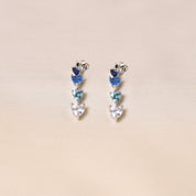 Rainbow Heart Earring - Dark Blue