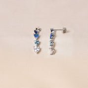 Rainbow Heart Earring - Dark Blue