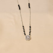 Myra Silver Mangalsutra - Large Stone 18"