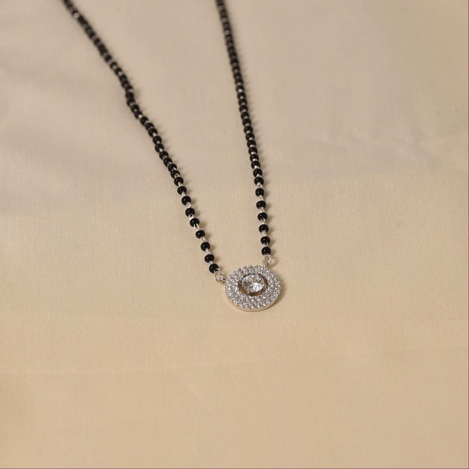 Silver Oni Round shape Mangalsutra