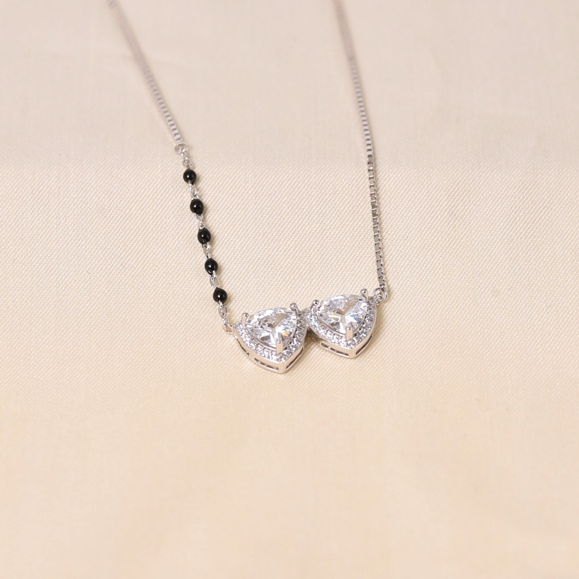 Silver Minimalistic Triangle Mangalsutra