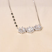 Silver Minimalistic Hexagon  Mangalsutra