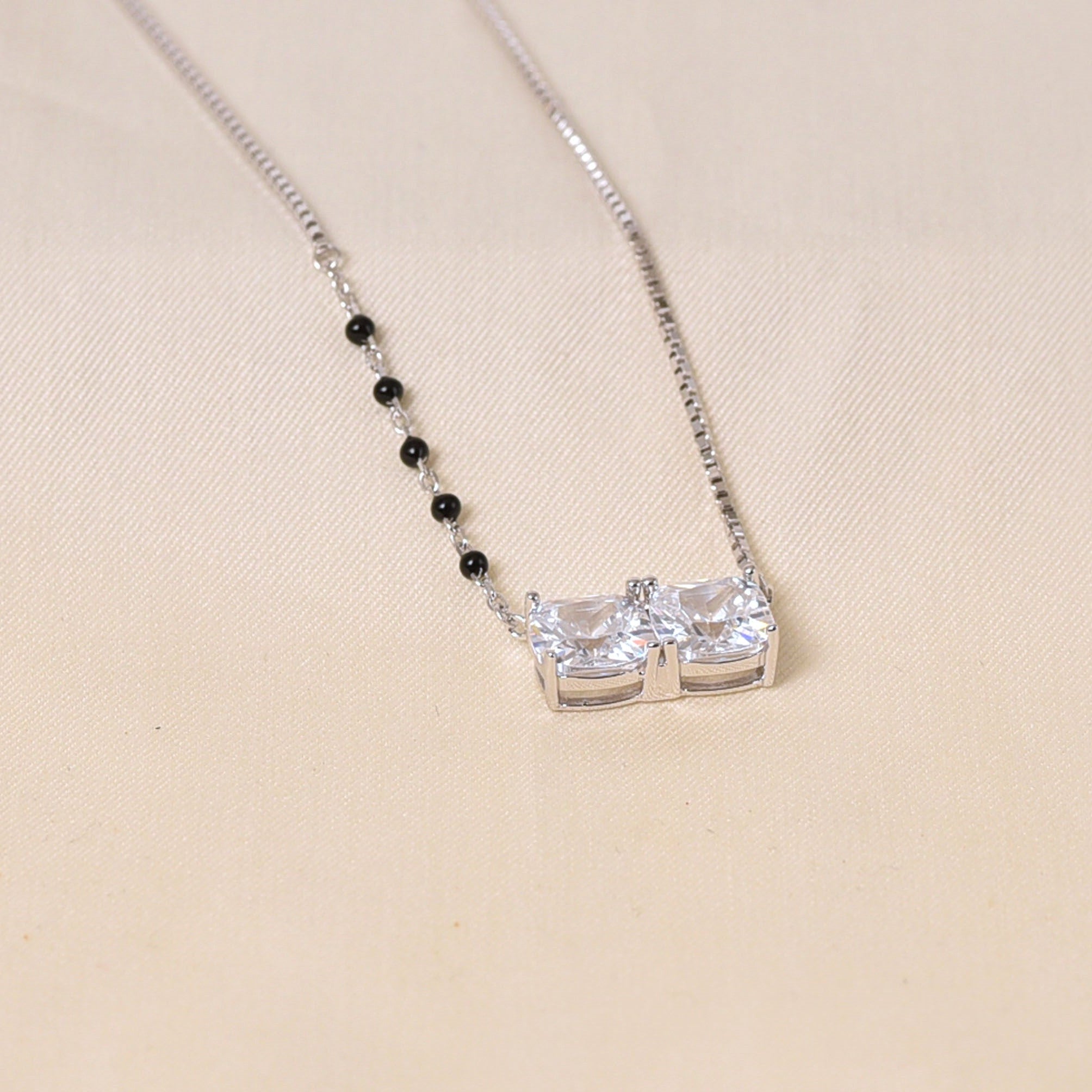 Silver Minimalistic Boxy Mangalsutra