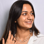 3 Stringed Pearl Necklace - Silver
