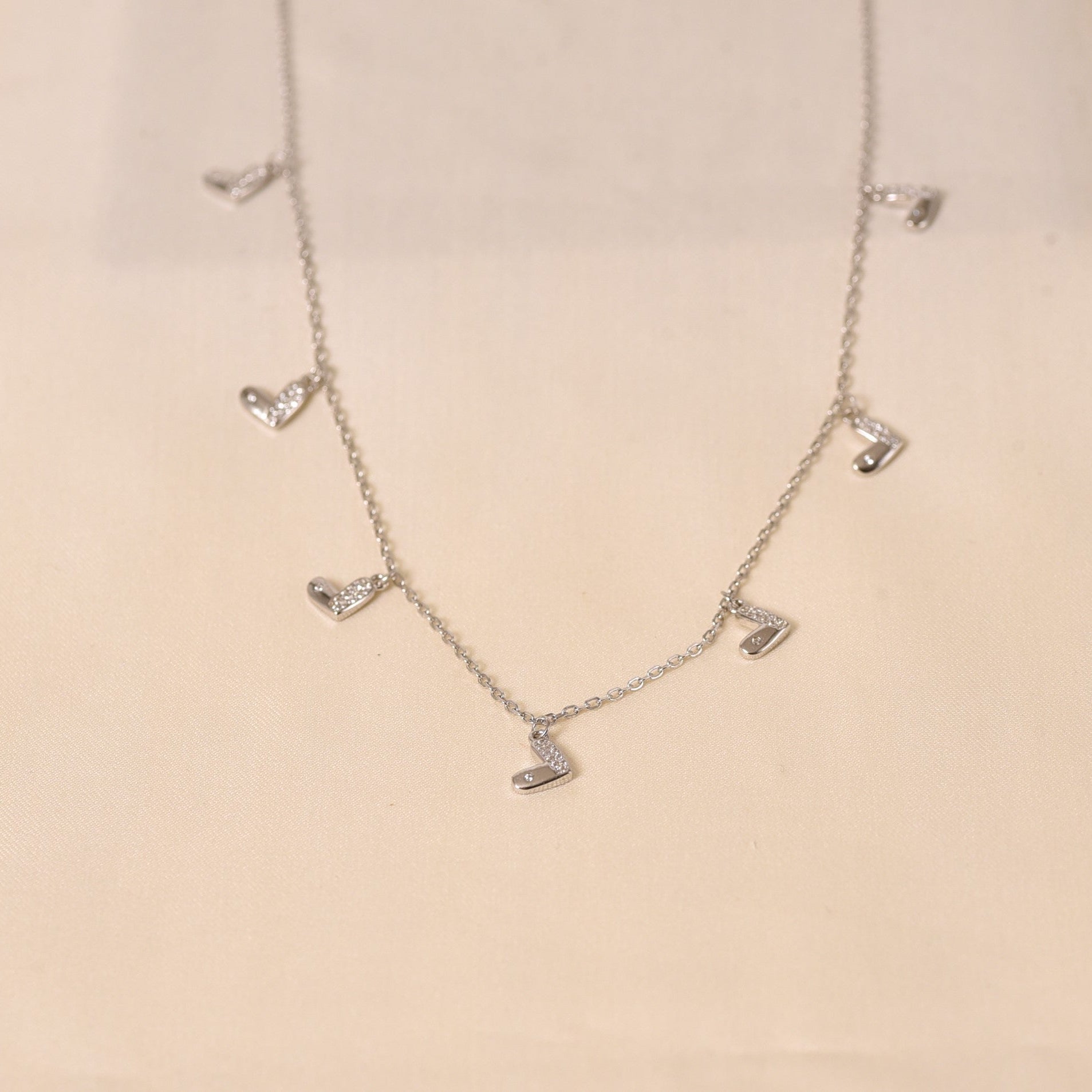 Heart Charms Light Necklace Set