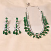 Multi Green-Drop Necklace Set