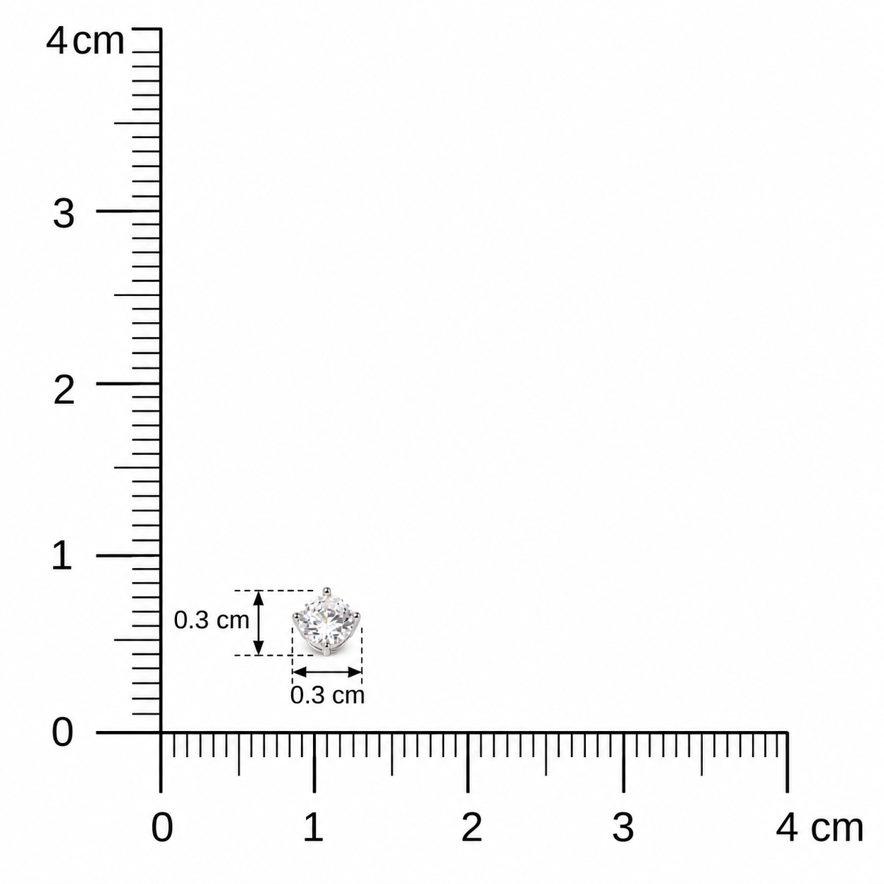 4 Prong Solitaire Stud - 3mm