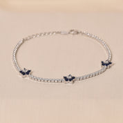 Minimal Floral design bracelet in blue for women by Elyta