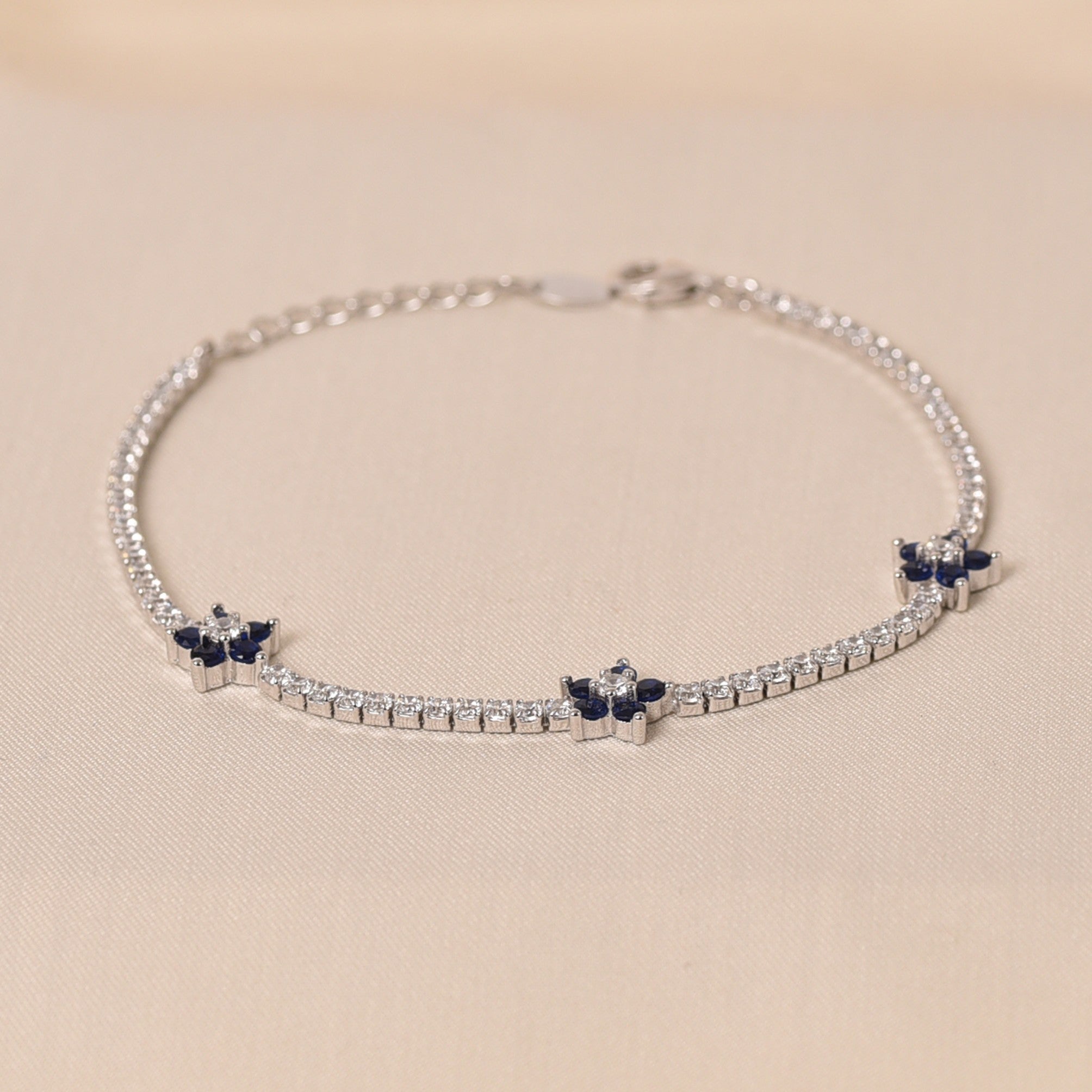 Minimal Floral design bracelet in blue for women by Elyta