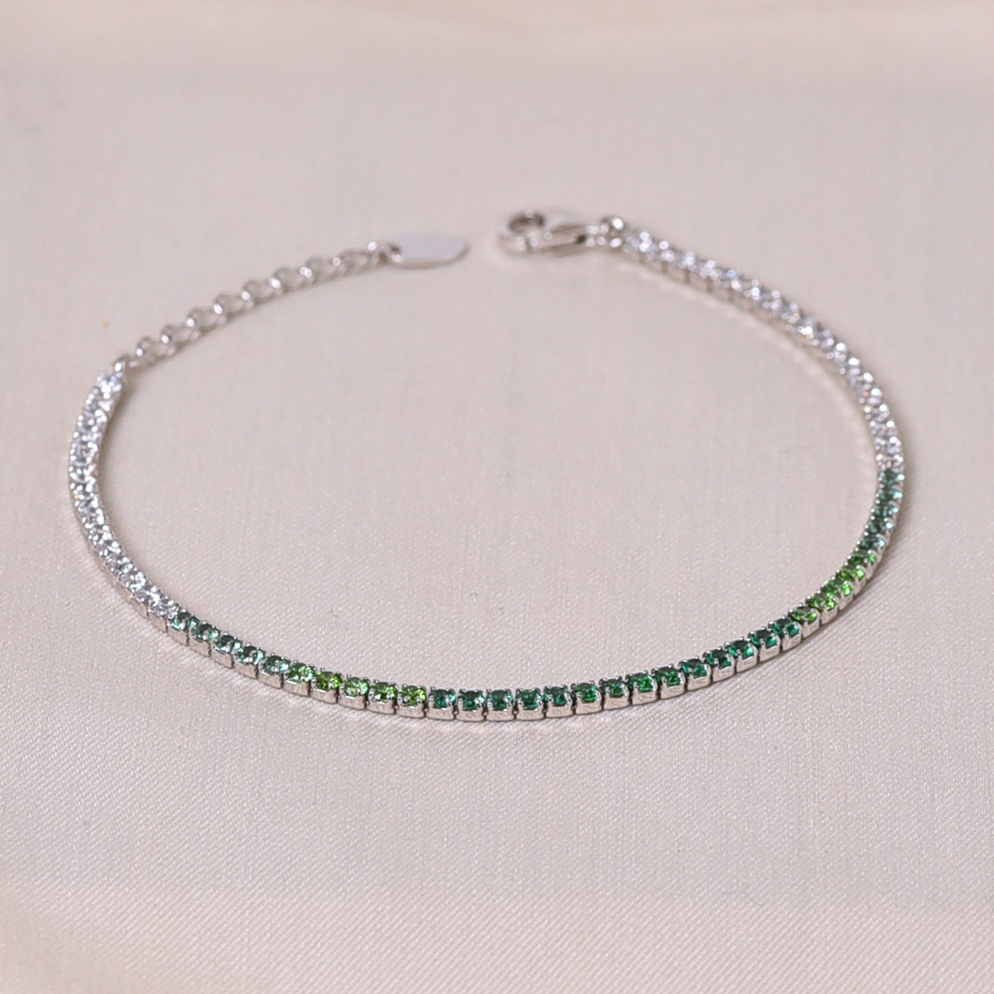 AAA+ Diamond Bracelet in Green  -Elyta