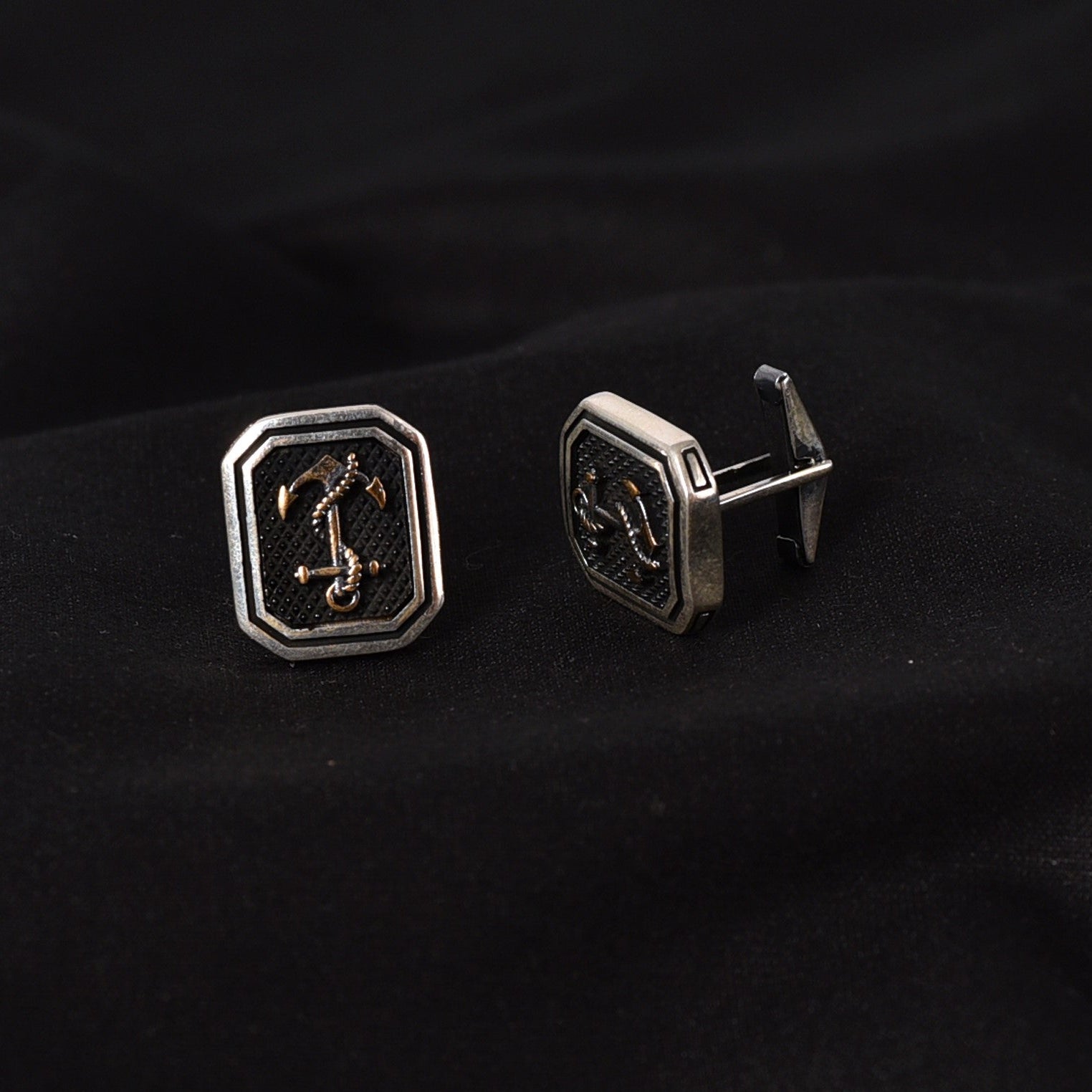 Fine Anchor Cufflinks Gift for Him -Elyta