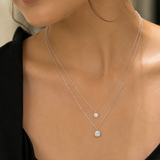 Silver Double Layered Stud Necklace