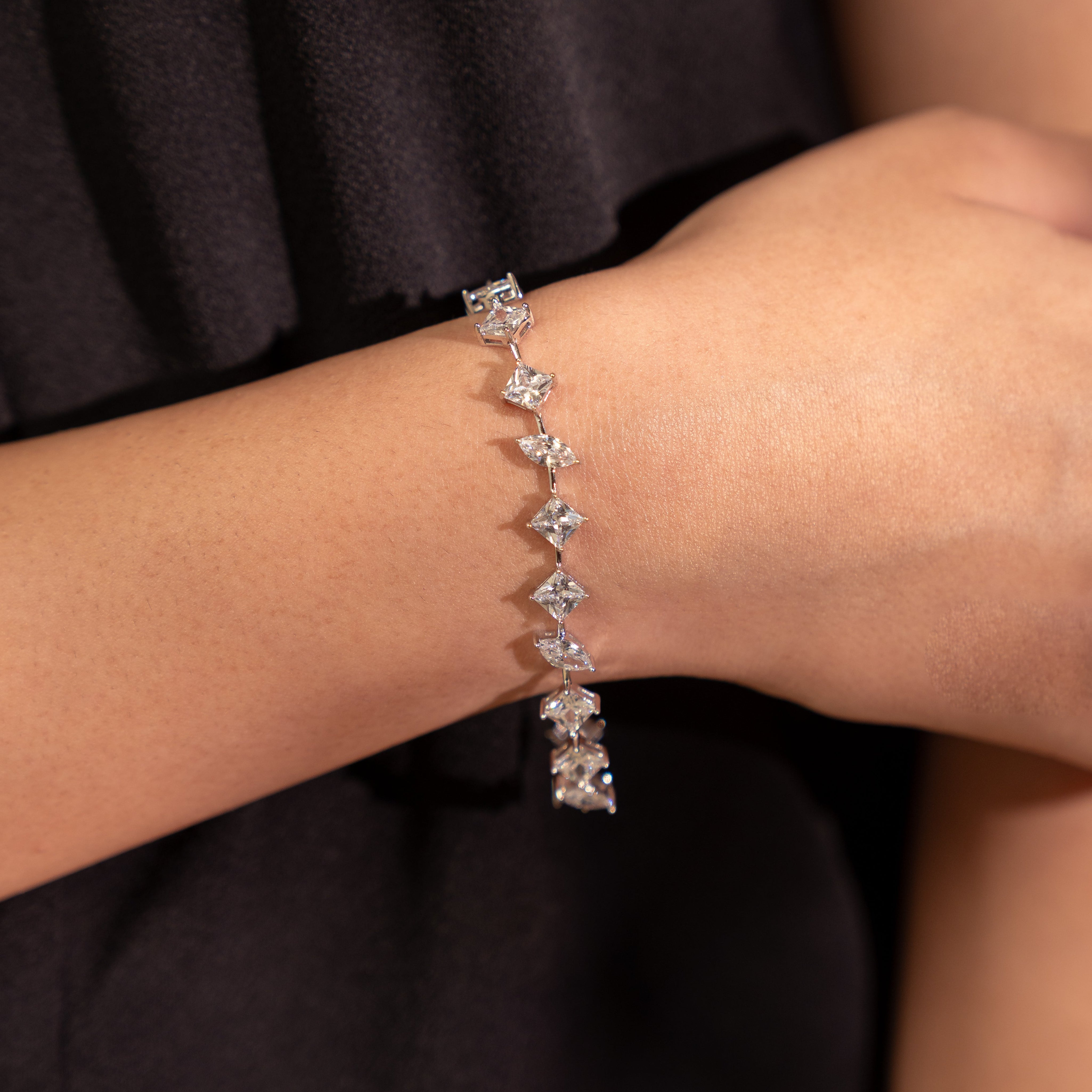 925 Silver Diamond wedding bracelet for women by Elyta