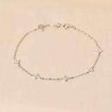 925 Silver Simple Charm Diamond Bracelet