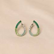 Handcrafted Green Drop & Hoops Earrings for Her