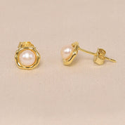 925 Silver  Gold Polish Studs Earring for Women - Elyta