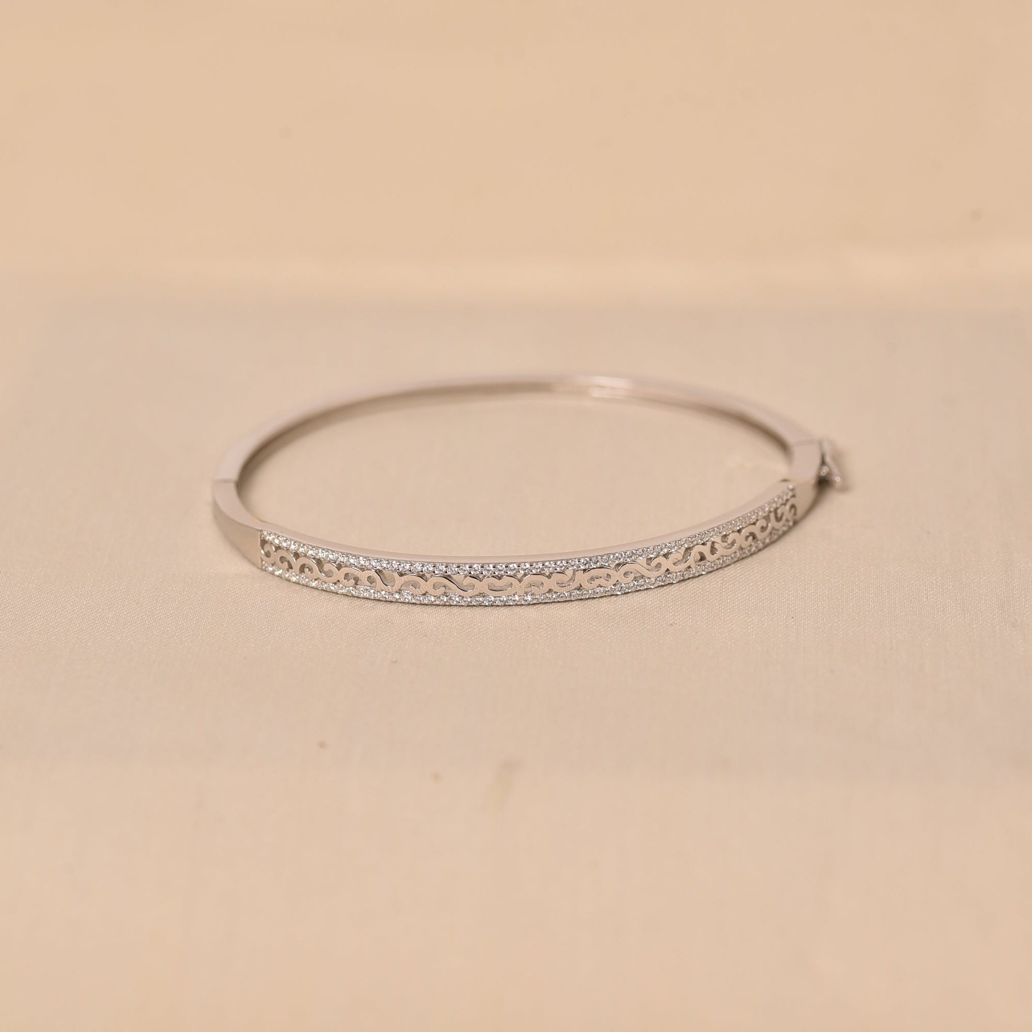 Silver Diamond Wedding Kada for women by Elyta