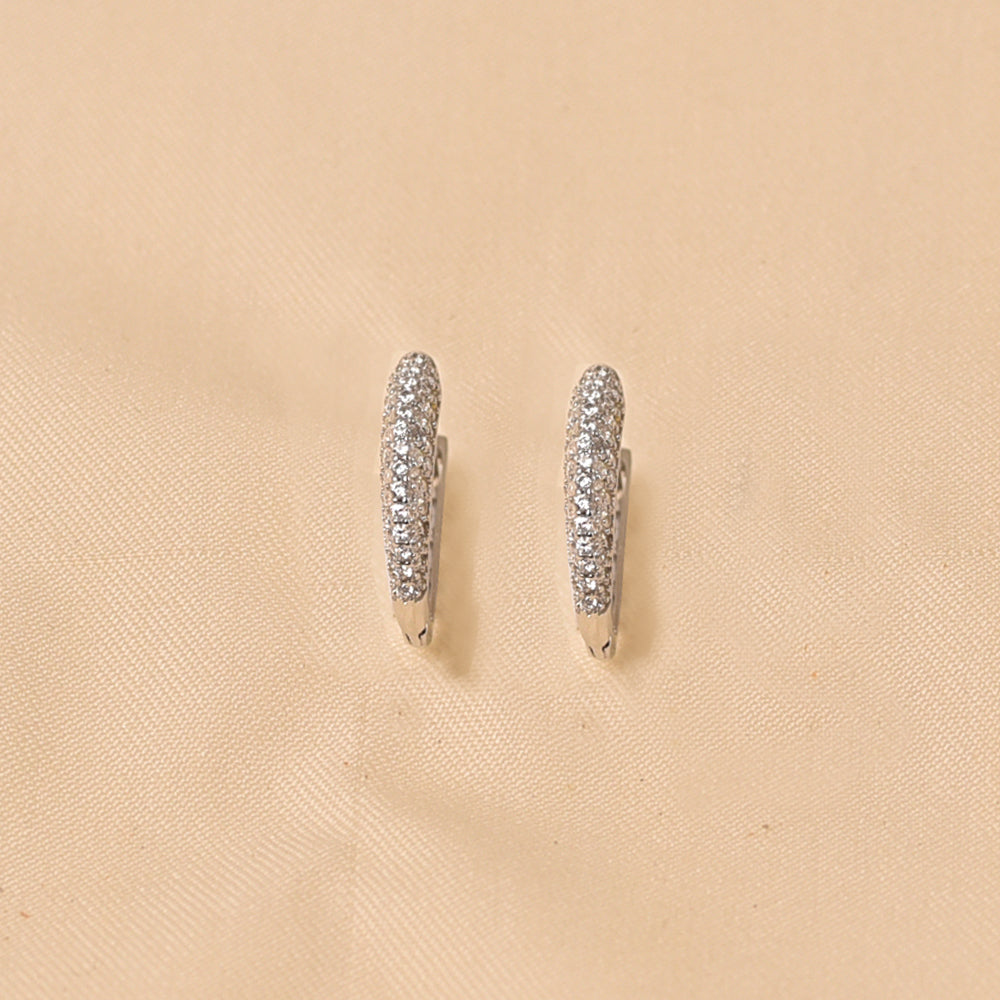 Elegant silver hoop earrings with a high-polish finish- Elyta