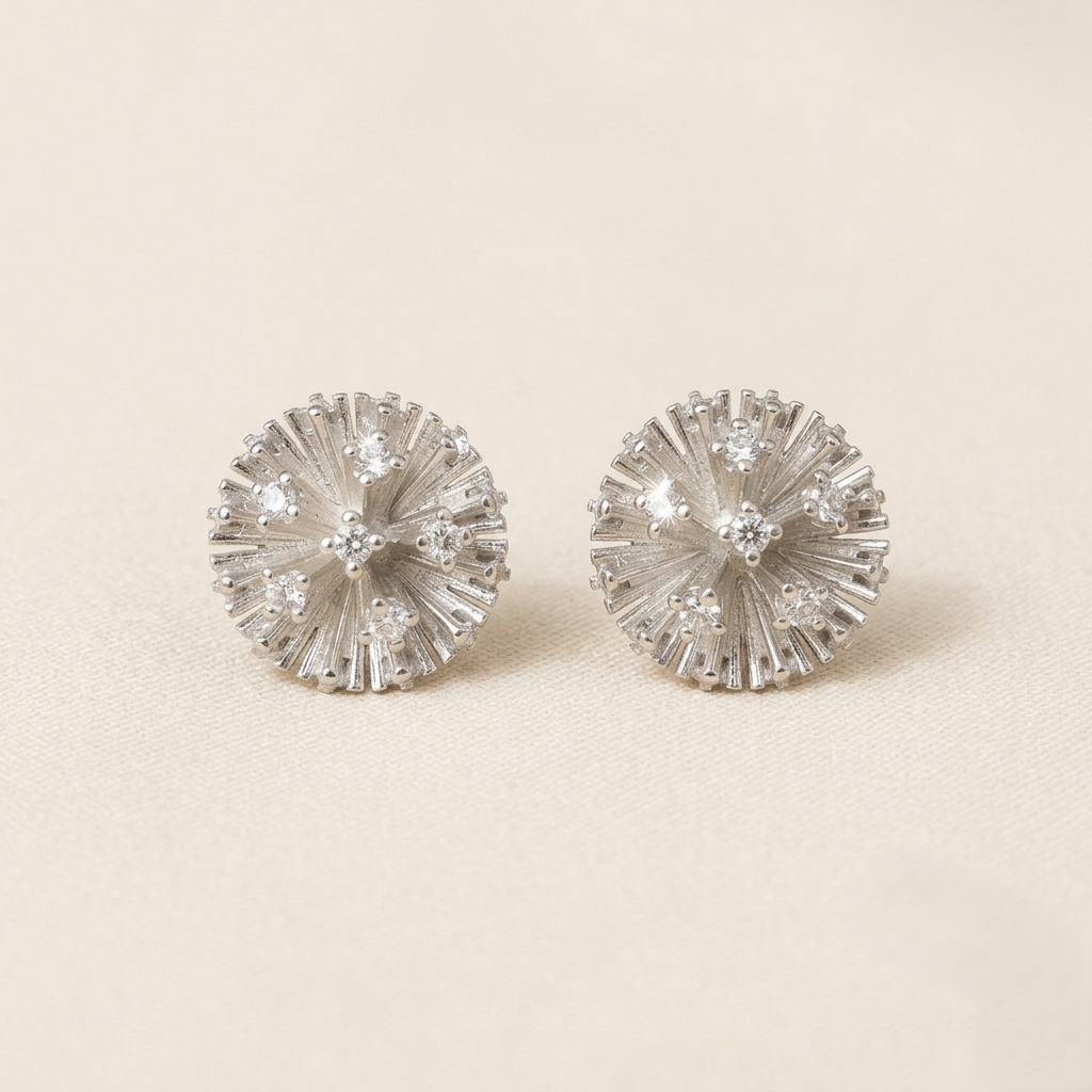 Rhodium Studs Earring for Women - Elyta