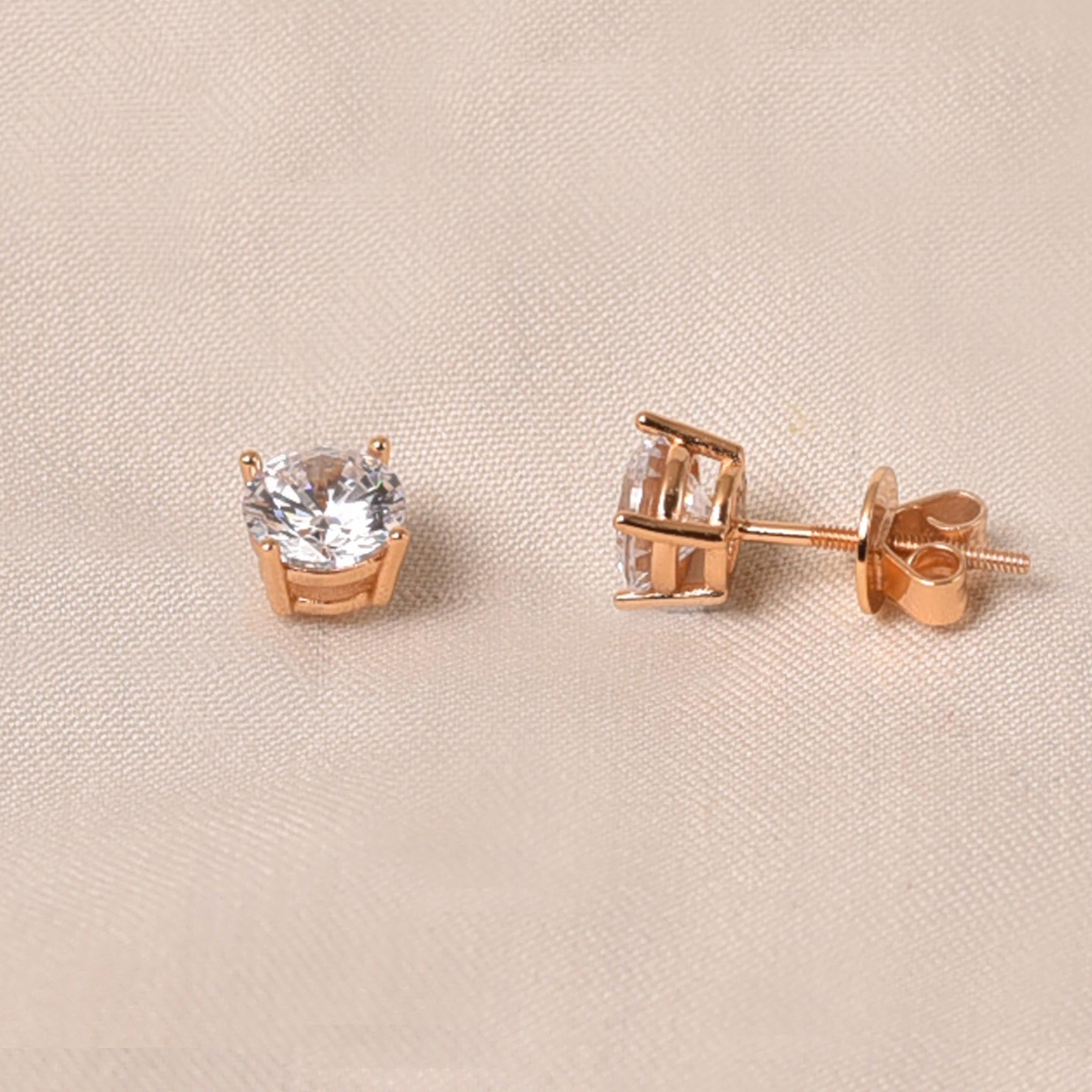 Studs in Gold Polish High Quality American Diamond Earring