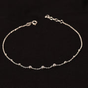 Silver Beads Anklet (Single Piece)