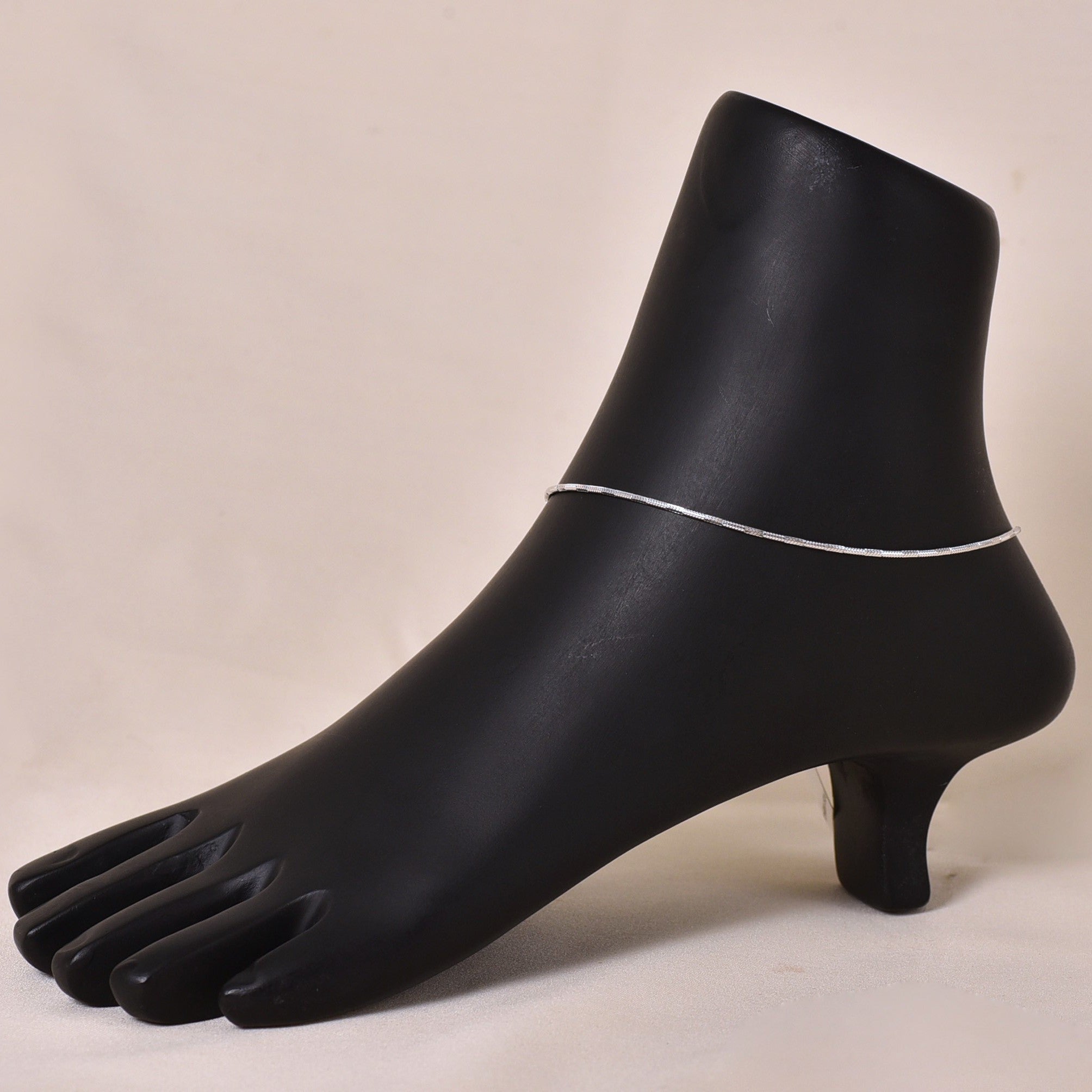 Silver Lined Plain Anklet (Single Piece)