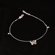 Silver Butterfly Charm Anklet (Not in Pair)