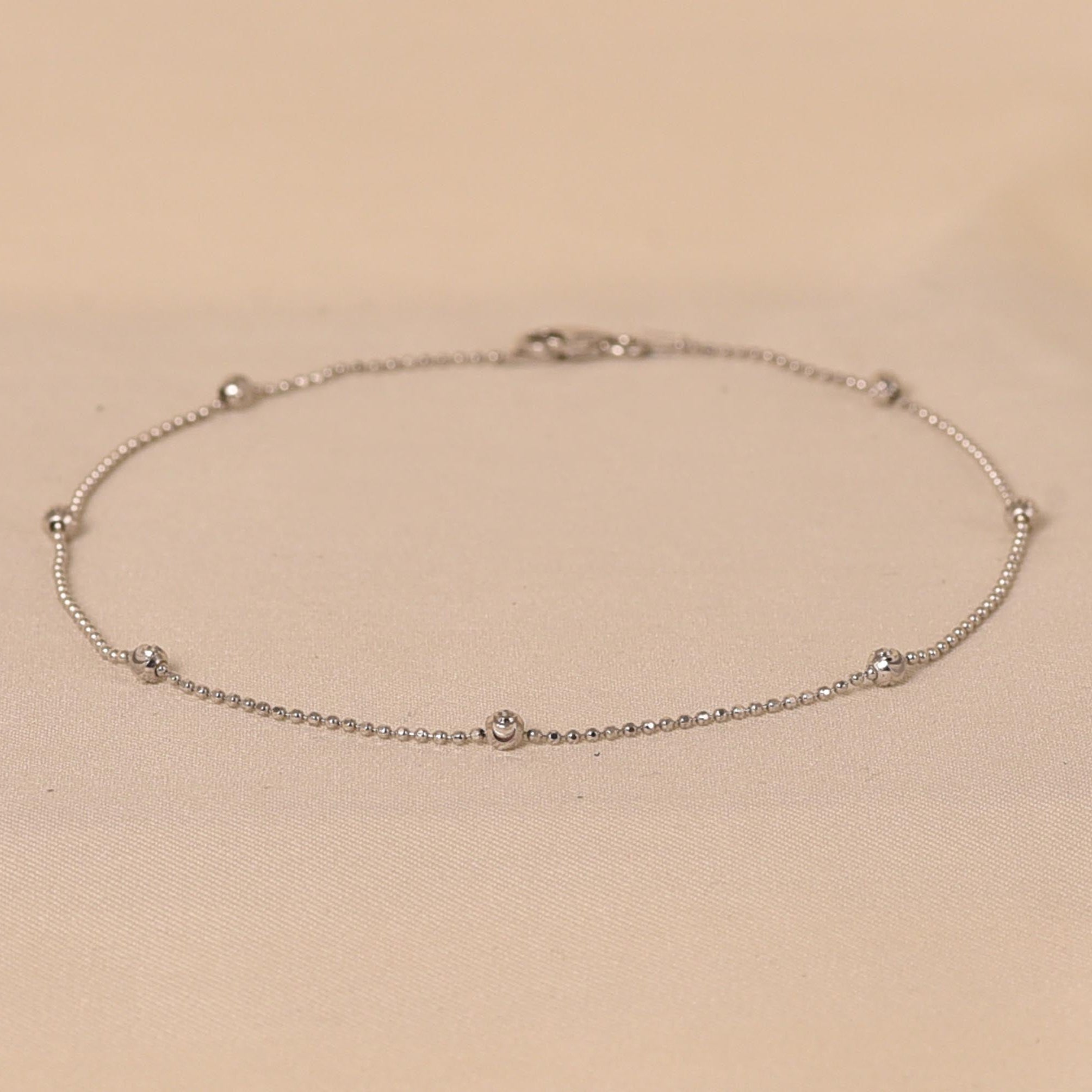 Silver Dotted Anklet (Single Piece)
