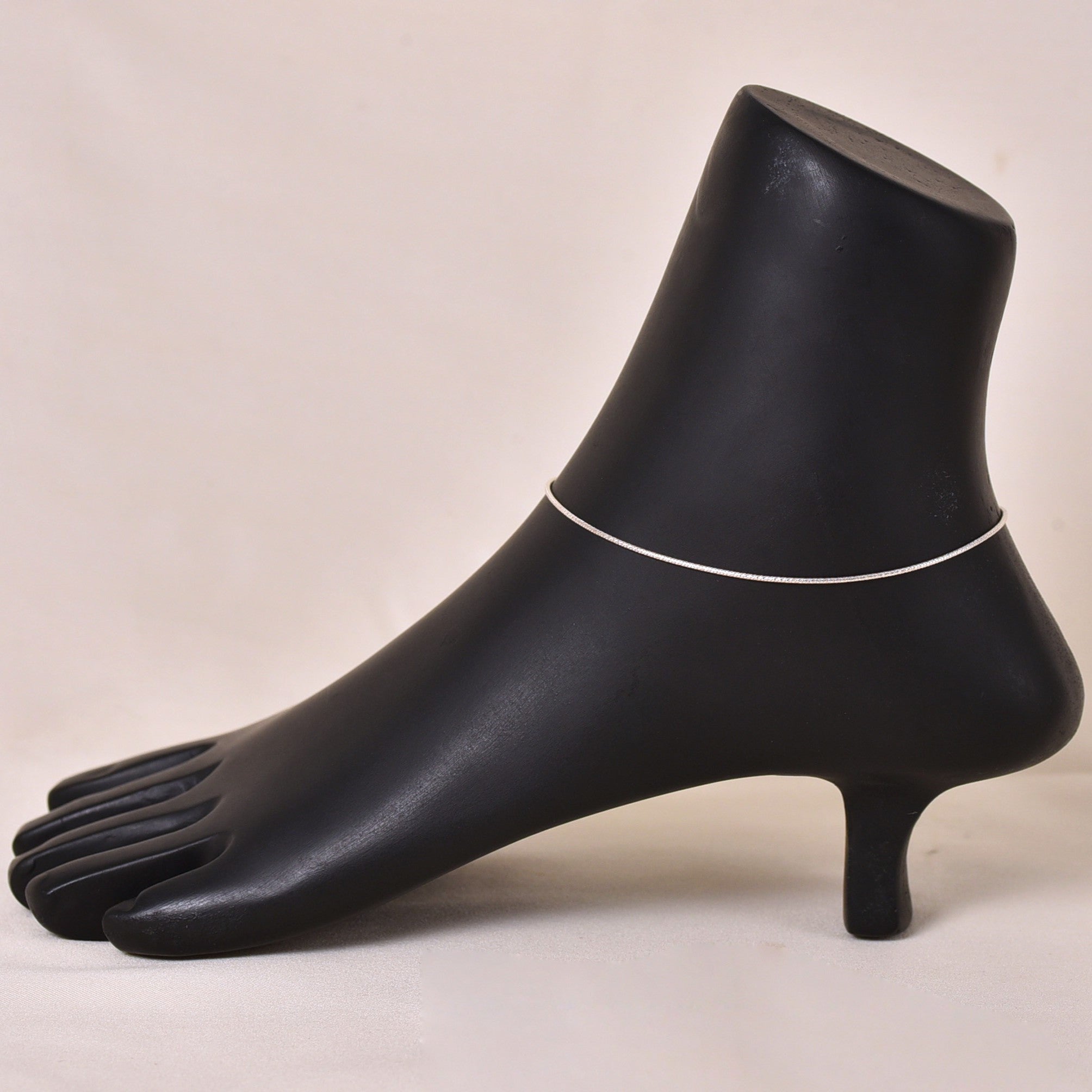 Silver Plain Anklet (Single Piece)