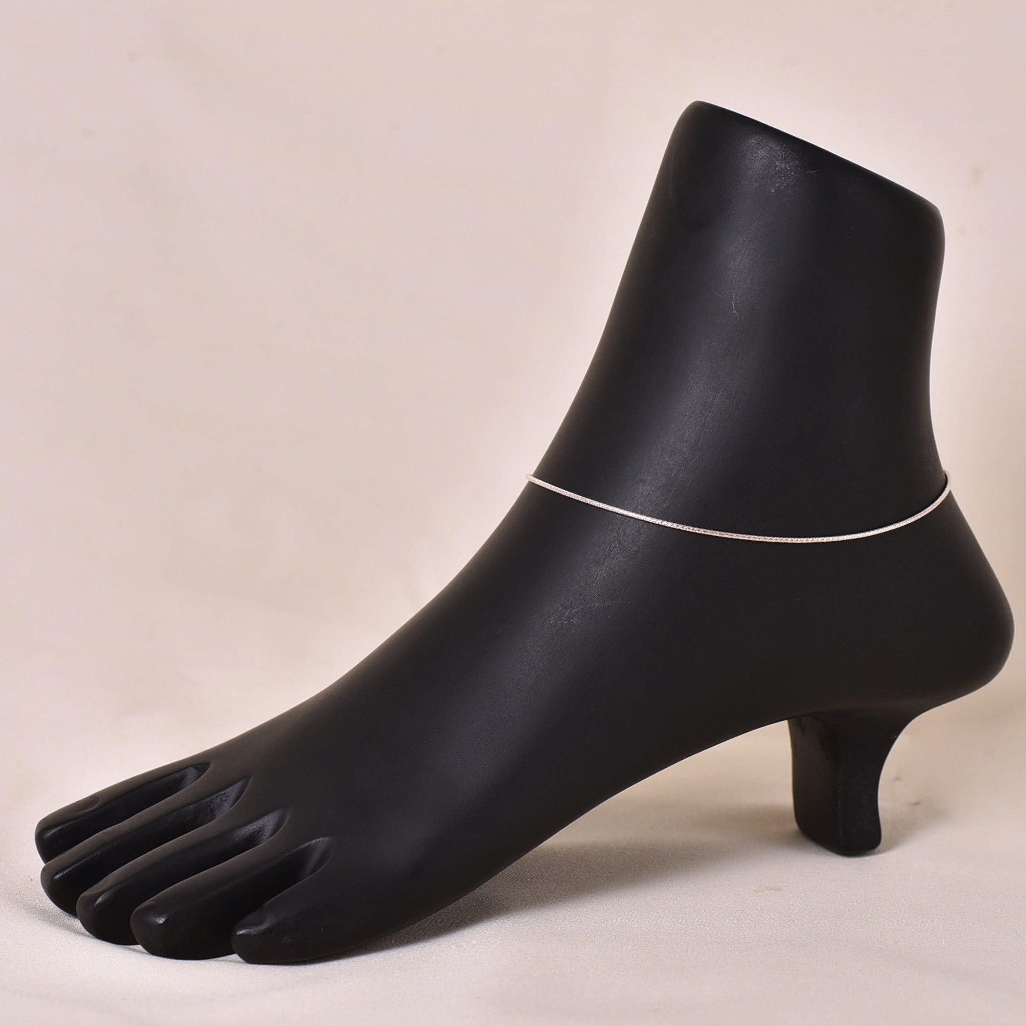Silver Plain Anklet (Single Piece)