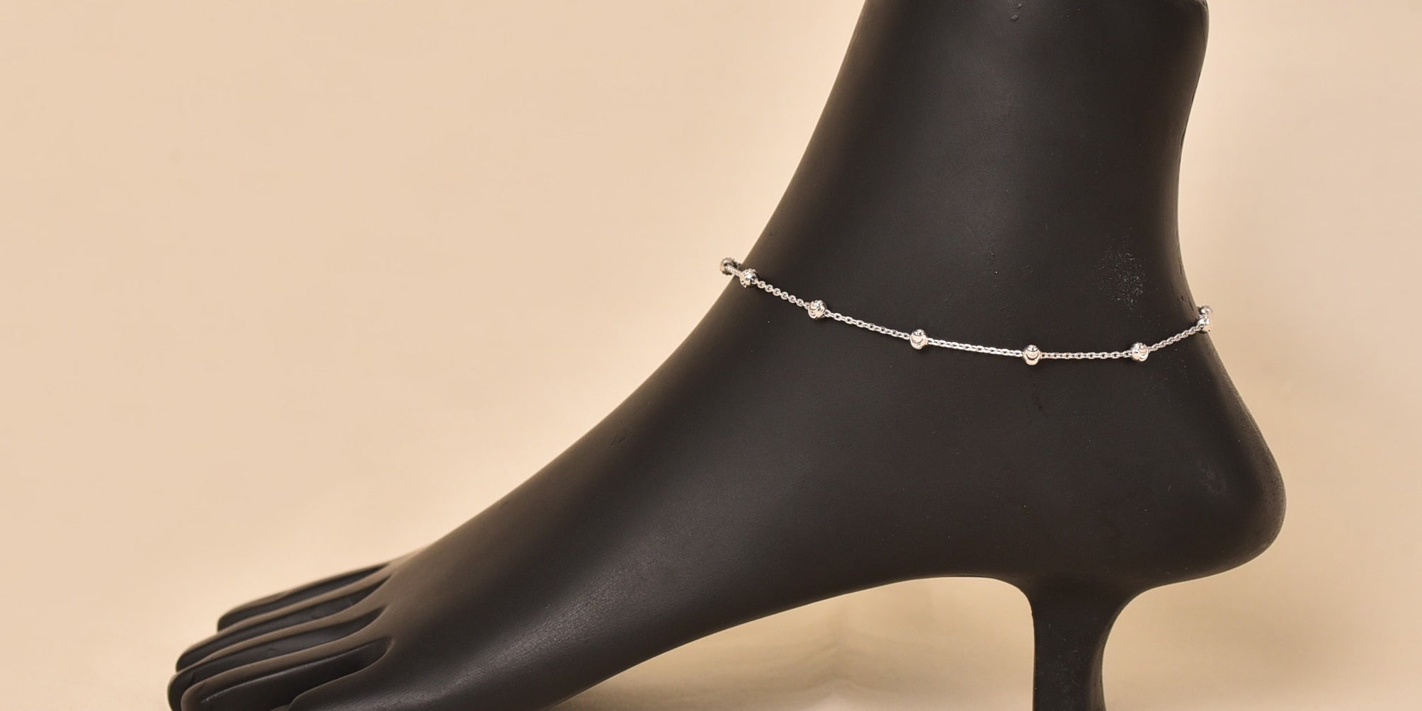 925 Sterling silver beaded Anklet for Women - Elyta Jewelry