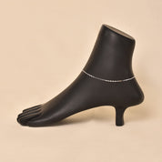 Silver Square Box Anklet (Single Piece)
