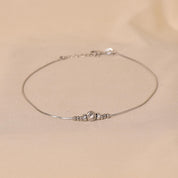 handcrafted 925 Silver Beaded  Fancy Daily wear Anklet -Elyta