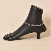 Oxidized Flower Anklet (Single Piece)