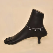 925 Silver Flower Charm Anklet