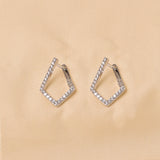 925 Silver Abstract Geometrical Hoop Earrings